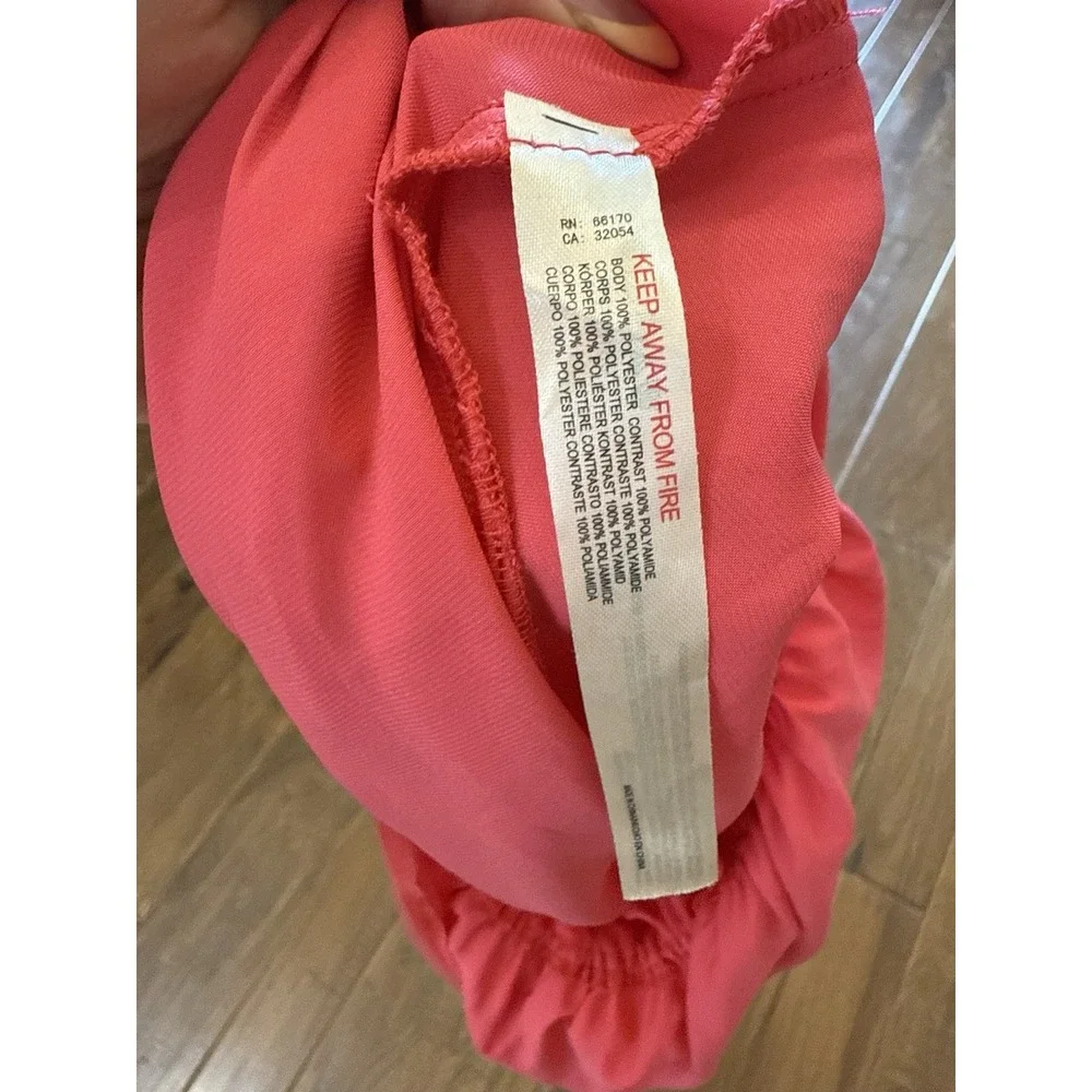 Free People Intimately Satin Romper Medium Coral Shorts Tank Top Lace‎ Pajamas M